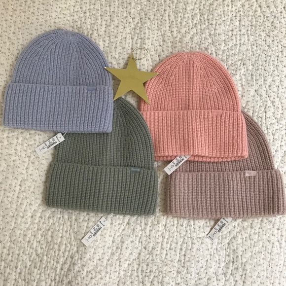NWT Madewell Knit hat Heather Serene Blue  Chunky Merino Wool Cuffed Beanie - Picture 4 of 4